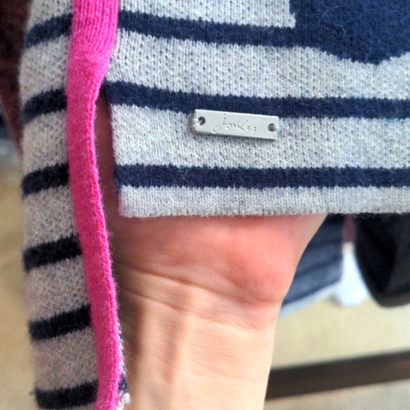 Joules Knitware, Wool Blend Navy Polka Dot Sweater, Size 6 (Fits Size Small) - Picture 6 of 7